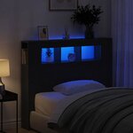 vidaXL Tête de lit LED avec étagère Chêne noir 120 x 18.5 x 103.5 cm
