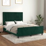 vidaXL Cadre de lit sans matelas vert foncé 140x200 cm velours