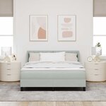 vidaXL Lit à ressorts avec matelas Gris clair 190 x 140 cm Polyester