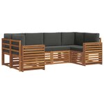 vidaXL Ensemble de canapé d'angle 6 Pièces Naturel et Anthracite