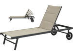 Bain de soleil textilène matelassé et aluminium "Bella" - Phoenix - Taupe
