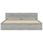 vidaXL Cadre de lit avec tête de lit et LED sonoma gris 200x200 cm