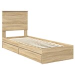vidaXL Lit de Rangement Chêne Sonoma 75 x 190 cm Bois d'ingénierie