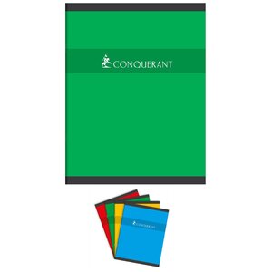 Cahier de Devoirs 17x22cm 96p 70g Grands Carreaux Agrafées coloris aléatoires CONQUÉRANT
