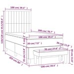 vidaXL Sommier à lattes de lit et matelas Gris clair 100x200cm Velours
