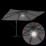 vidaXL Parasol cantilever Roma avec LEDs en anthracite  352x251x265 cm en aluminium.