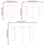 vidaXL Table basse 3 Pièces Naturel 47 5 x 47 5 x 27 cm