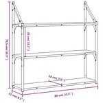 vidaXL Étagère murale 3 niveaux chêne fumé 80x21x78 5 cm