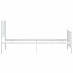 Vidaxl cadre de lit métal avec tête de lit/pied de lit blanc 90x190 cm