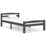 vidaXL Cadre de lit Gris foncé Bois de pin massif 90x200 cm