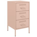 vidaXL Table de chevet rose 36x39x68 cm acier laminé à froid