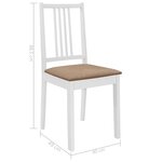 vidaXL Chaises à manger avec coussins lot de 2 blanc bois solide
