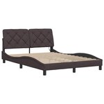 vidaXL Cadre de lit avec LED sans matelas marron foncé 140x190cm tissu