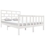 vidaXL Cadre de lit sans matelas blanc bois de pin massif