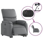 vidaXL Fauteuil inclinable électrique gris similicuir