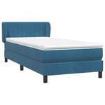 vidaXL Sommier à lattes de lit et matelas bleu foncé 80x210 cm velours