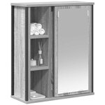vidaXL Armoire murale de salle de bain miroir sonoma gris 50x21x60 cm