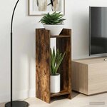 vidaXL Support de Plante Chêne fumé 30 x 30 x 80 cm Bois d'ingénierie