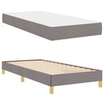 vidaXL Lit à ressorts Taupe  marron 80 x 200 cm Tissu  Bois Engineered