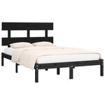 vidaXL Cadre de lit sans matelas noir 200x200 cm bois massif