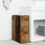 vidaXL Armoire de salle de bain étroite avec roulettes vieux bois