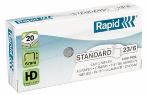 Boite de 1000 agrafes galvanisées Standard 23/6 RAPID