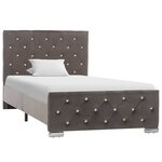 vidaXL Cadre de lit Gris Velours 90x200 cm