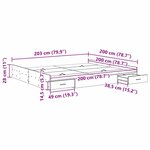 vidaXL Cadre de lit avec rangement chêne artisanal 200 x 200 cm