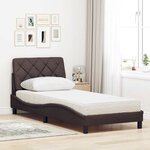 vidaXL Lit avec matelas marron foncé 90x200 cm tissu