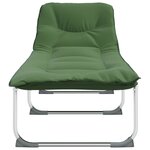 vidaXL Chaise longue pliable vert foncé tissu
