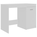 Bureau table poste de travail meuble d'ordinateur informatique étude 140 x 50 x 76 cm bois d’ingénierie blanc 02_0023523