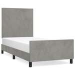 vidaXL Cadre de lit avec tête de lit Gris clair 80x200 cm Velours
