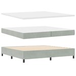 Lit avec sommier à ressorts et matelas LED gris clair 200x200 cm en velours