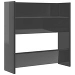 vidaXL Armoire à chaussures murale gris brillant bois d’ingénierie