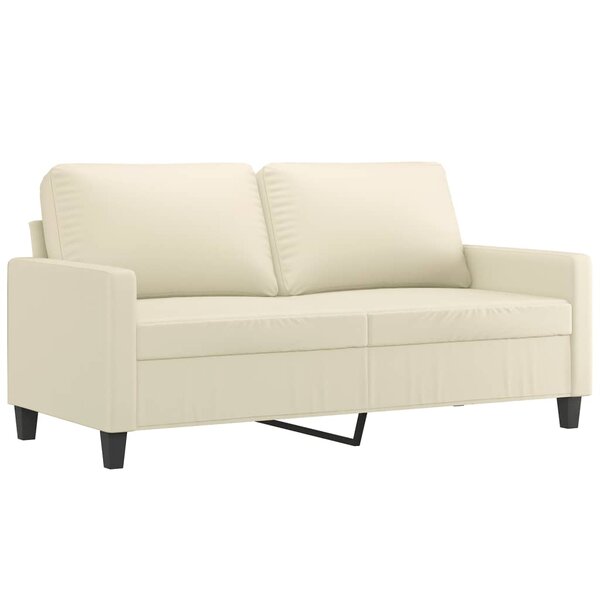 vidaXL Canapé à 2 places Crème 140 cm Similicuir
