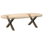 vidaXL Pieds de table basse en forme de X  2 pièces  acier naturel  50 x (30-31) cm