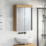 vidaXL Amoire de salle de bain avec miroir TULUM Chêne artisanal