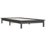 vidaXL Cadre de lit Gris 100x200 cm Bois de pin massif