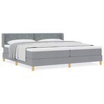 vidaXL Lit à Ressorts avec matelas Gris clair 200 x 200 cm tissu