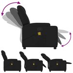 vidaXL Fauteuil inclinable de massage en tissu noir