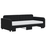 vidaXL Lit de jour avec gigogne et matelas noir 90x190 cm velours