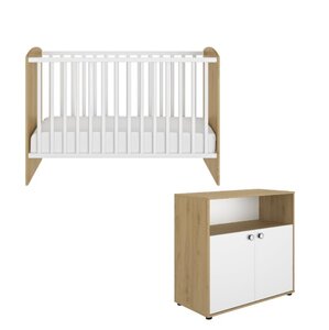 Ensemble duo lit 70x140 et commode