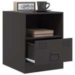 vidaXL Table de chevet noir 34 5x39x44 cm acier