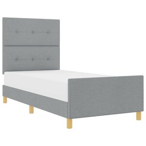 vidaXL Cadre de lit avec tête de lit Gris clair 90 x 190 cm tissu
