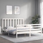vidaXL Cadre de lit sans matelas blanc 160x200 cm bois de pin massif