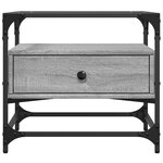 vidaXL Table basse avec dessus en verre sonoma gris 50x50x45 acier