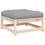 vidaXL Repose-pieds de jardin avec coussins 2 Pièces bois de pin massif