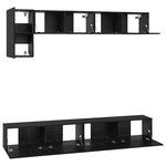 vidaXL Ensemble meuble TV 5 Pièces Chêne Noir 100 x 30 x 30 cm