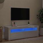 vidaXL Meuble TV avec lumières LED blanc brillant 120x35x40 cm