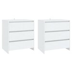 vidaXL Buffets 3 Pièces Blanc Bois d'ingénierie